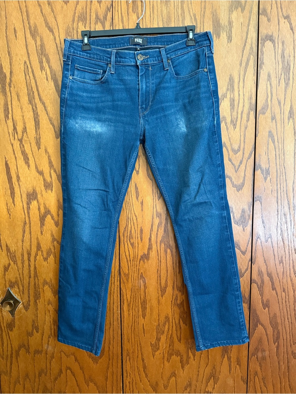 PAIGE Lennox 34 Slim Fit Jeans Dark Indigo Stretch Denim 34x30